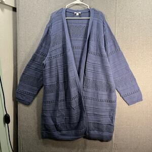 Canyon Retreat Dreamcatcher Crochet Knit Cardigan Indigo, Size 3X